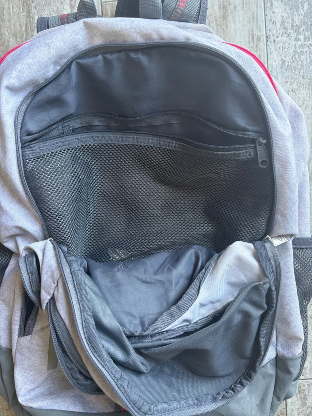 adidas Heather Gray Backpack with Pink Trim - Picture 5 of 8